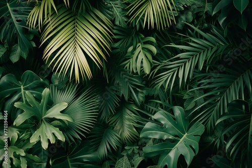 Tropical leaves background   Natural green leaves pattern   Tropical leaves background