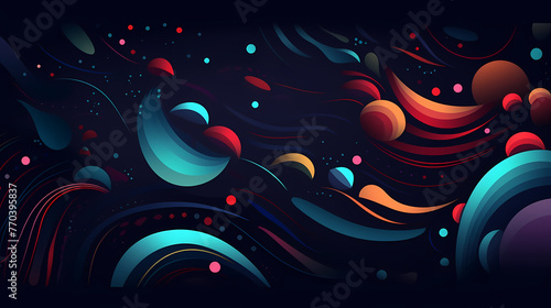 Abstract multicolored round design on background