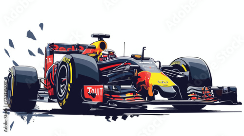 RB7 Formula-1 racing car of Red Bull Racing Team seen photo