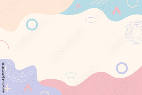 Flat geometric shape minimal cute vector background template