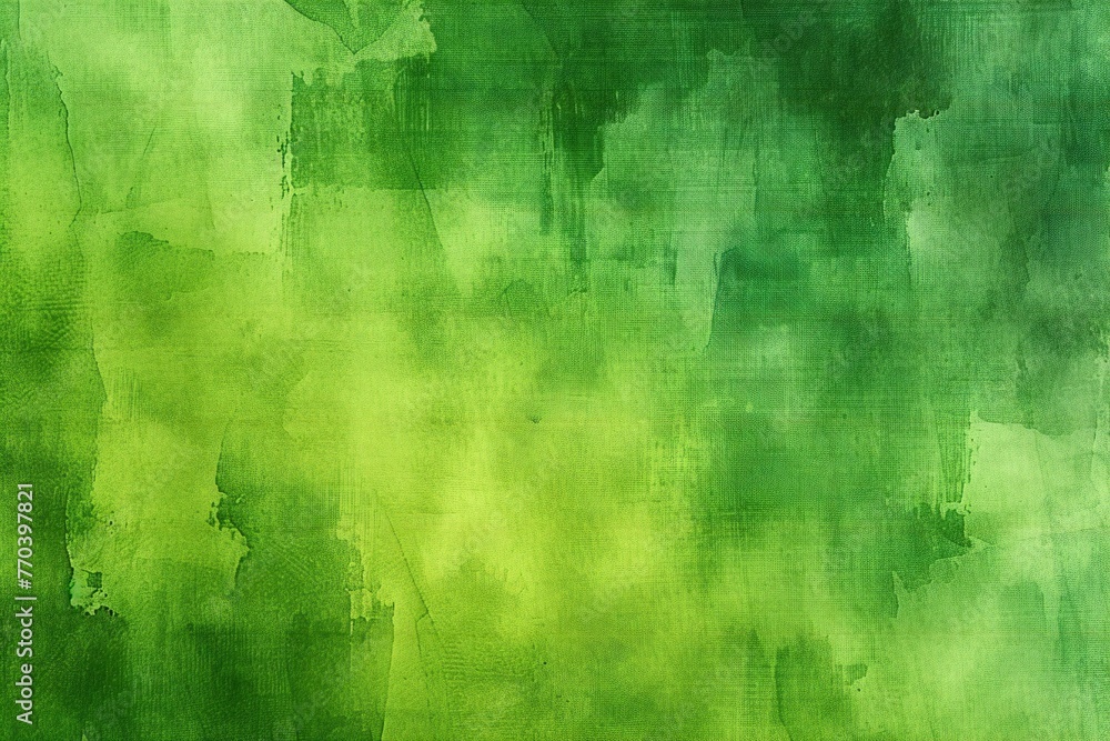 Green abstract watercolor painted texture background,  Green paint on canvas