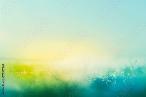 Foggy meadow in the morning,  Abstract nature background #770397843