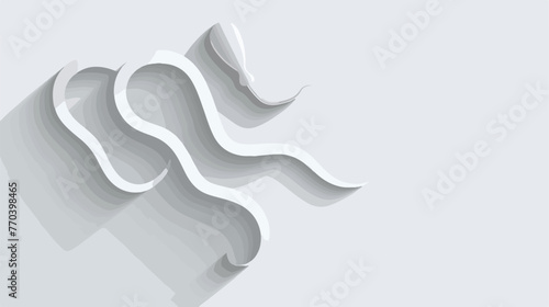 Sperms sign. Paper style icon with shadow on gray. F