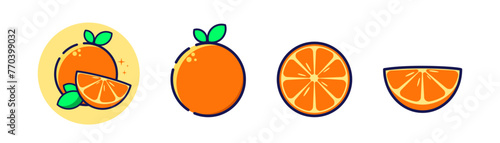 Orange vector illustration in cartoon style art colored