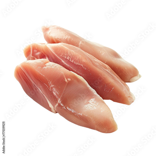 Raw chicken fillets isolated on transparent background 