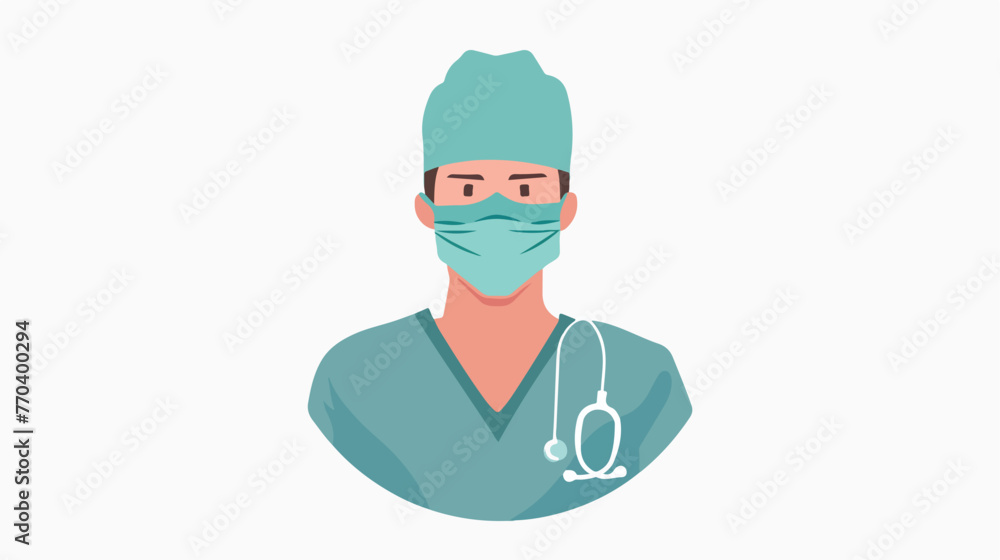Surgeon faceless avatar icon vector illustration grap