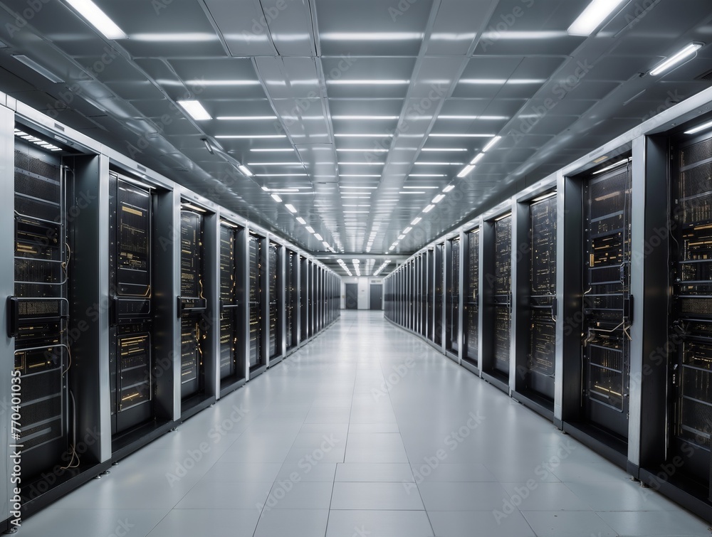 Fototapeta premium Data center interior, server hall, servers