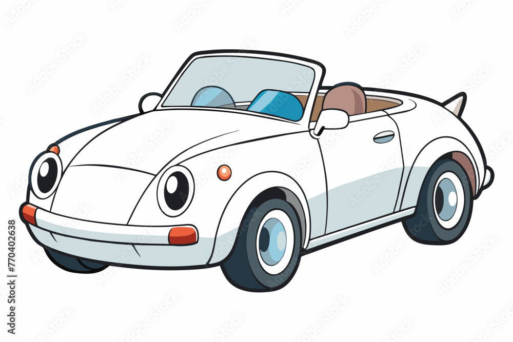 convertible car silhouette vector illustration