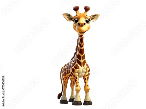 The cute giraffe isolated no background 