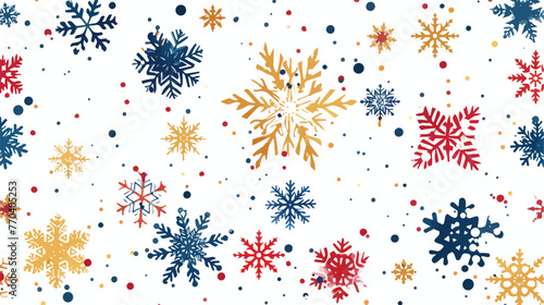 Vector . Flat design with abstract snowflakes isolated