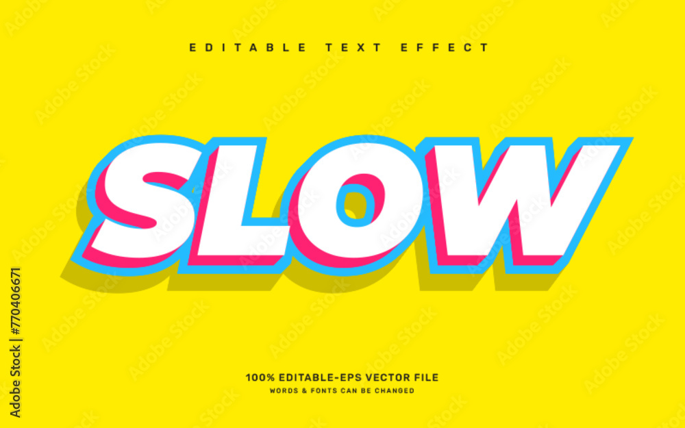 Slow editable text effect template
