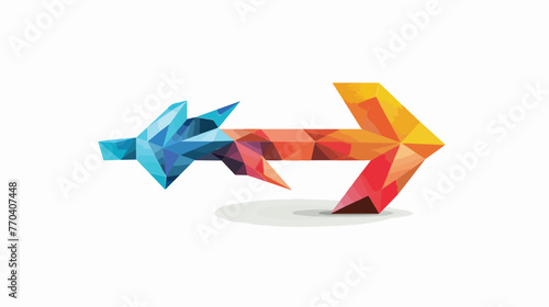 Vector illustration of 3d arrow logo design Flat vector