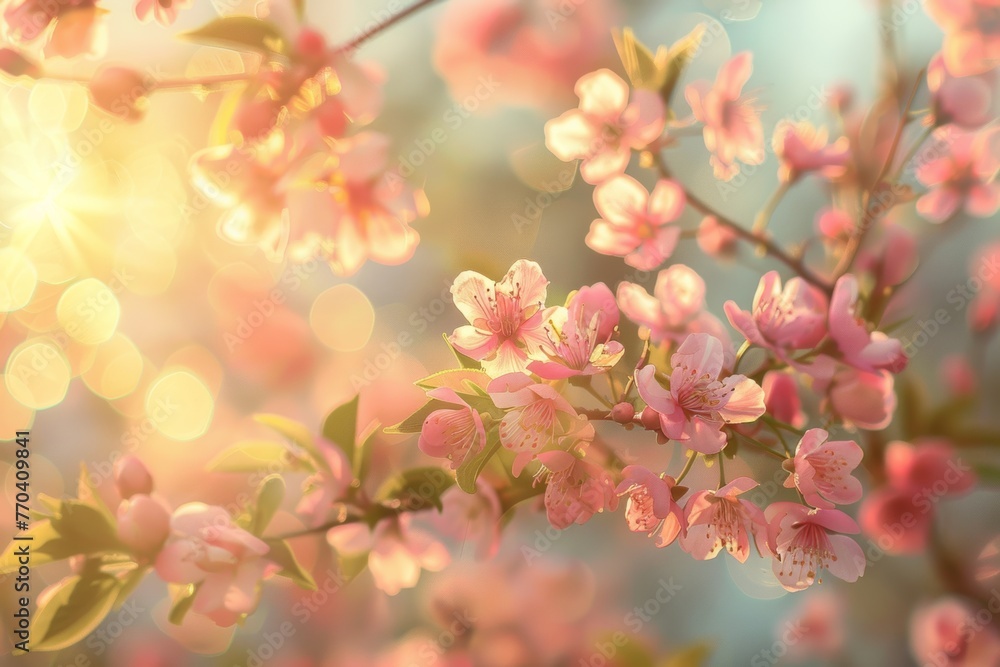 Blooming spring concept bursts with vibrant flowers in full bloom Blooming spring concept bursts with vibrant flowers in full bloom