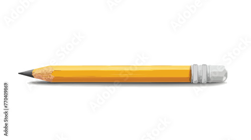 Vector short yellow pencil Realistic pencil isolated