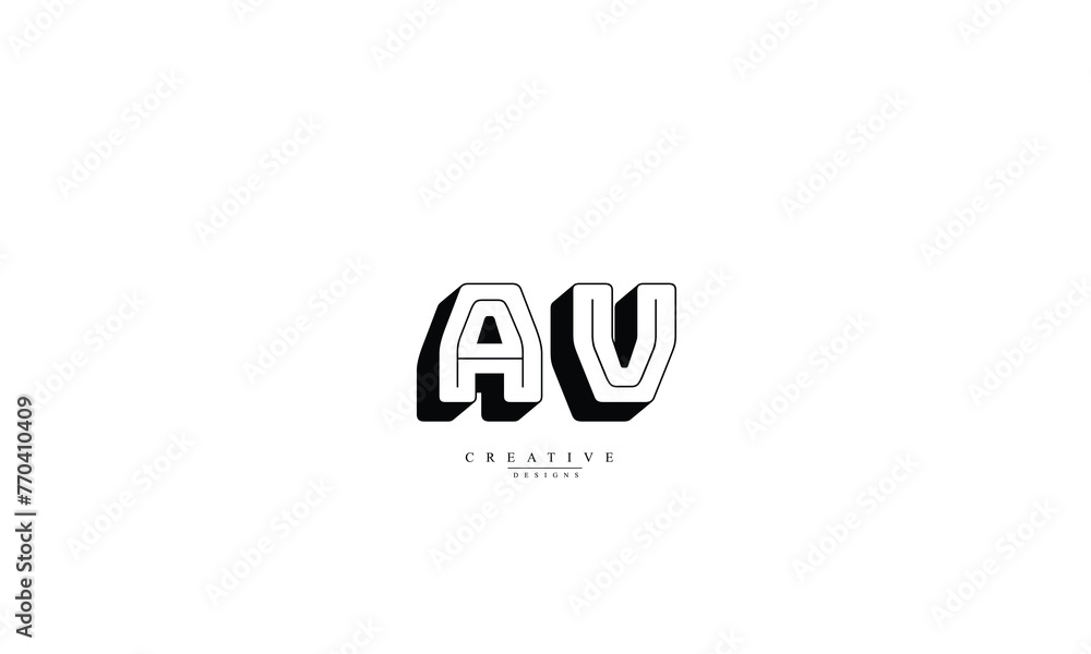 Alphabet letters Initials Monogram logo AV VA A V