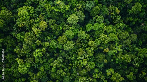 Protecting Earth: Aerial View of Lush Green Forest