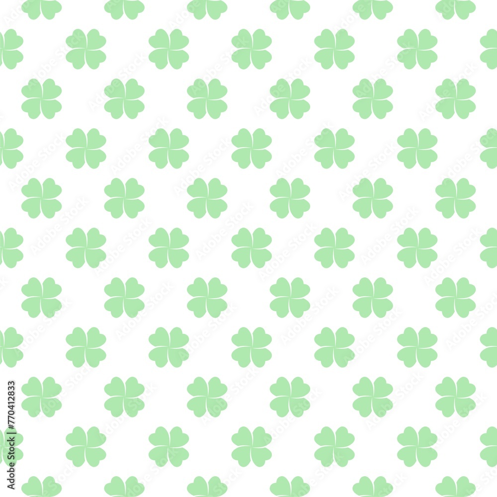 Four leaf clover icon isolated seamless pattern on white background