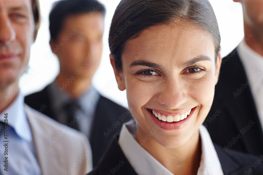 Portrait, professional and woman in leadership, corporate and company of public relations and startup. Workforce, staff and female person with smile for career, pride and job as publicist in business Portrait, professional and woman in leadership, corporate and company of public relations and startup. Workforce, staff and female person with smile for career, pride and job as publicist in business