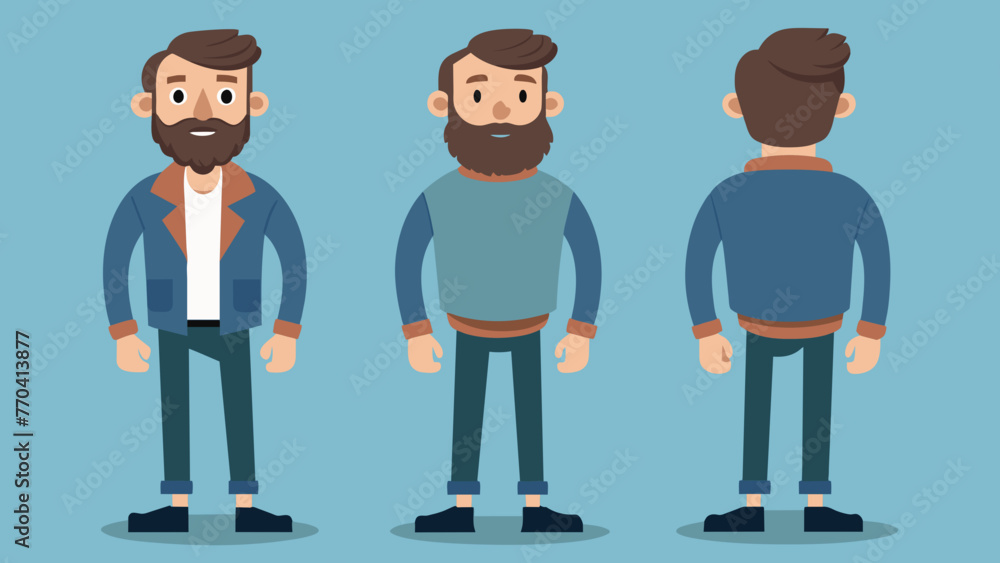 bearded man cas silhouette vector illustration bearded man cas silhouette vector illustration