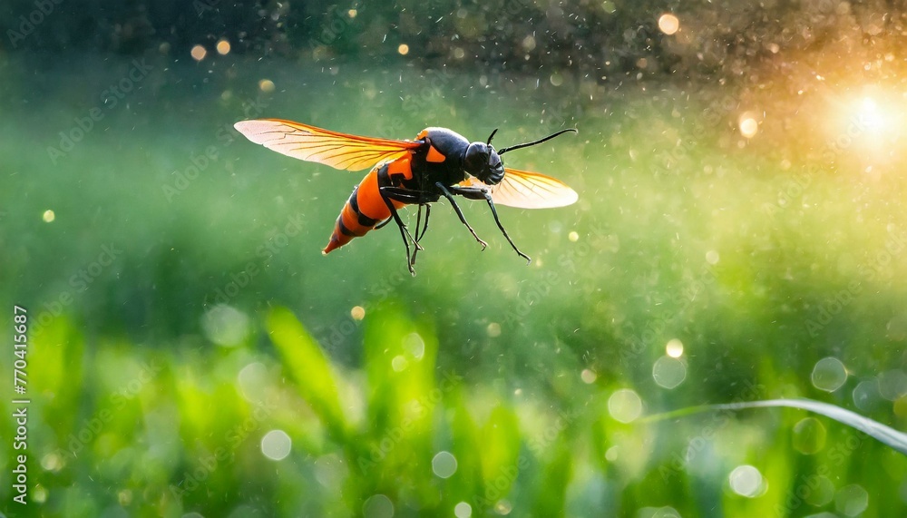 Naklejka premium fly on a flower