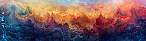 A 3D abstract landscape where vibrant colors burst forth, an explosion of creativity that dazzles and inspires.