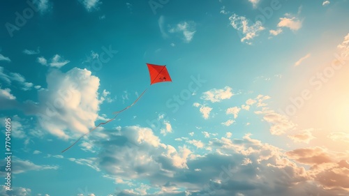 A kite flying high, tethered to a groundswell of passive income