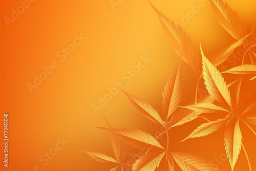 Floral background with hemp branches. botanical illustration of cannabis leaves