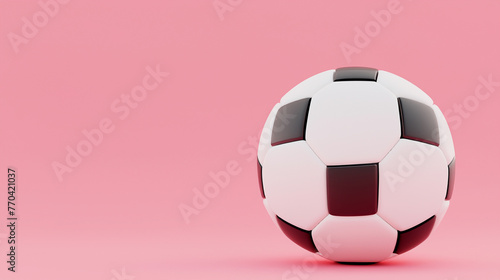 Soccer ball isolated on pastel background. 3d rendering