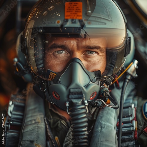 jet fighter pilot in a cockpit