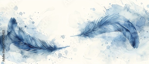 Elegant feathers, meticulously handpainted in a bohochic Japanese watercolor style, perfect for adding a touch of tranquility and artistry , high resolution DSLR, 8K, high detailed, super detailed , u