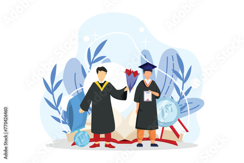 Graduation Day Flat Illustration Design