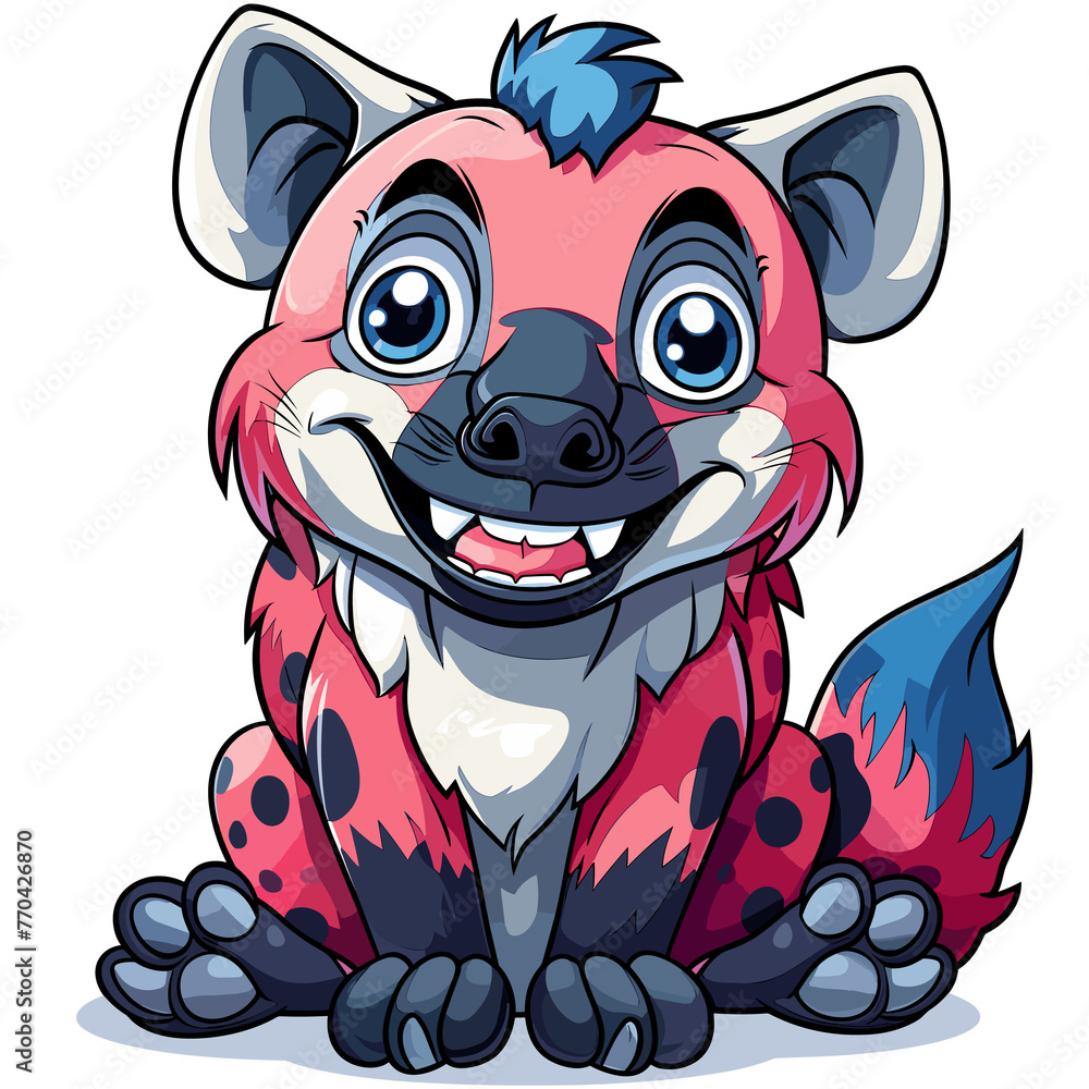 Fototapeta premium Hyena Cartoon Icon, isolated on transparent background, PNG For Designer 