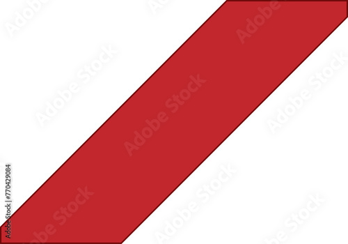 Pegatina roja en diagonal en forma de cinta.  photo