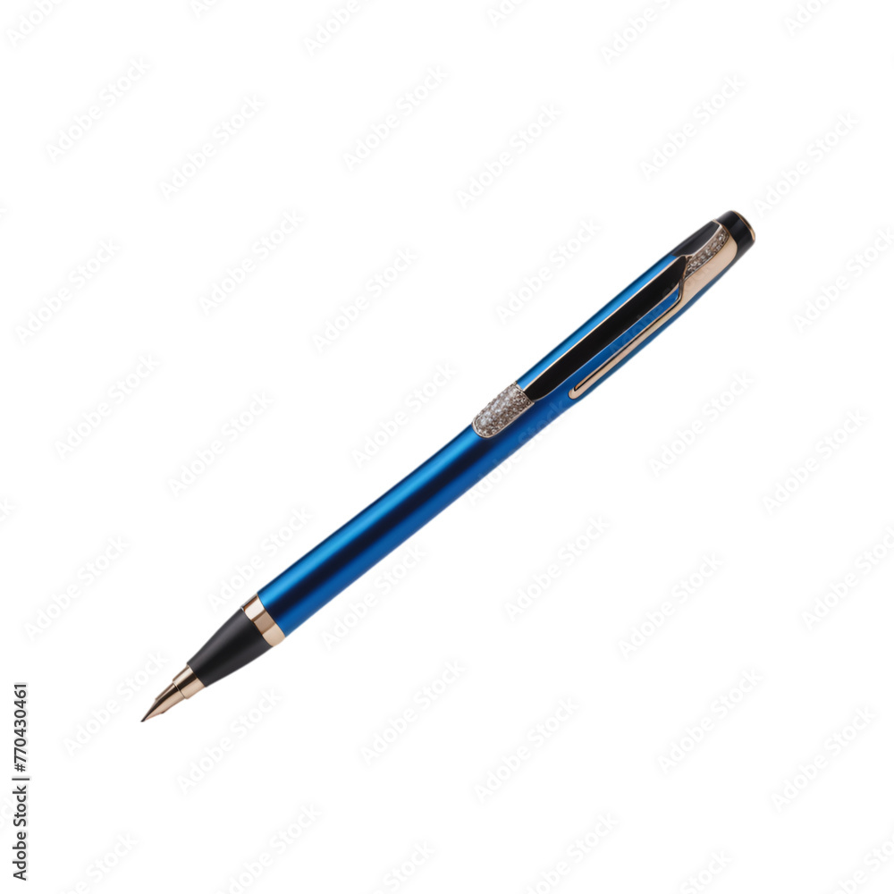 Blue Ballpoint Pen Illustration Art Transparent Background Generative AI