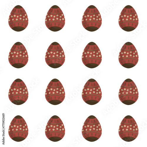 Illustration on theme seamless celebration holiday Easter with hunt colorful bright eggs