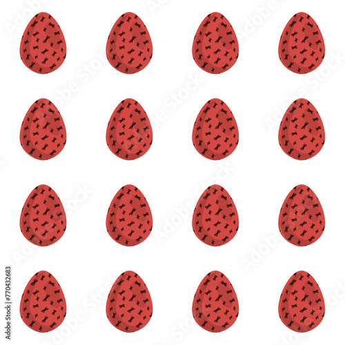 Illustration on theme seamless celebration holiday Easter with hunt colorful bright eggs