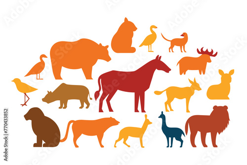 collection of Animal icons. Animal icons set. Isolated on White background