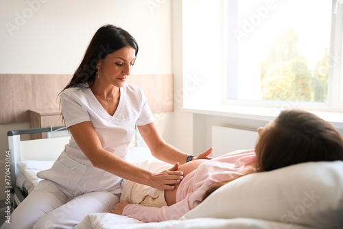 Pregnant woman visit gynecologist doctor for pregnancy consultation