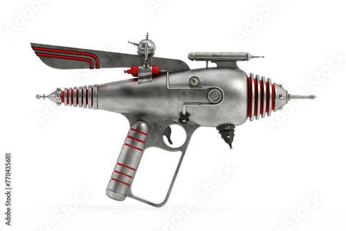 Retro ray gun isolated on white background. 3D illustration