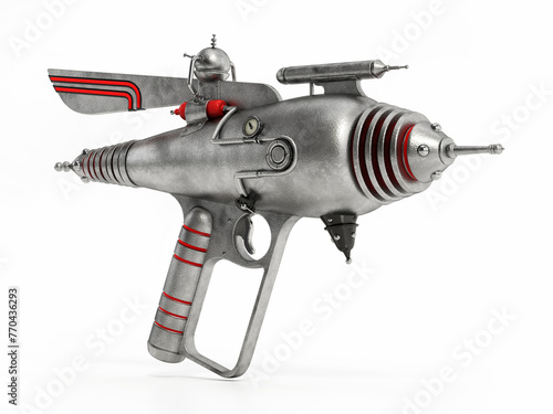 Retro ray gun isolated on white background. 3D illustration