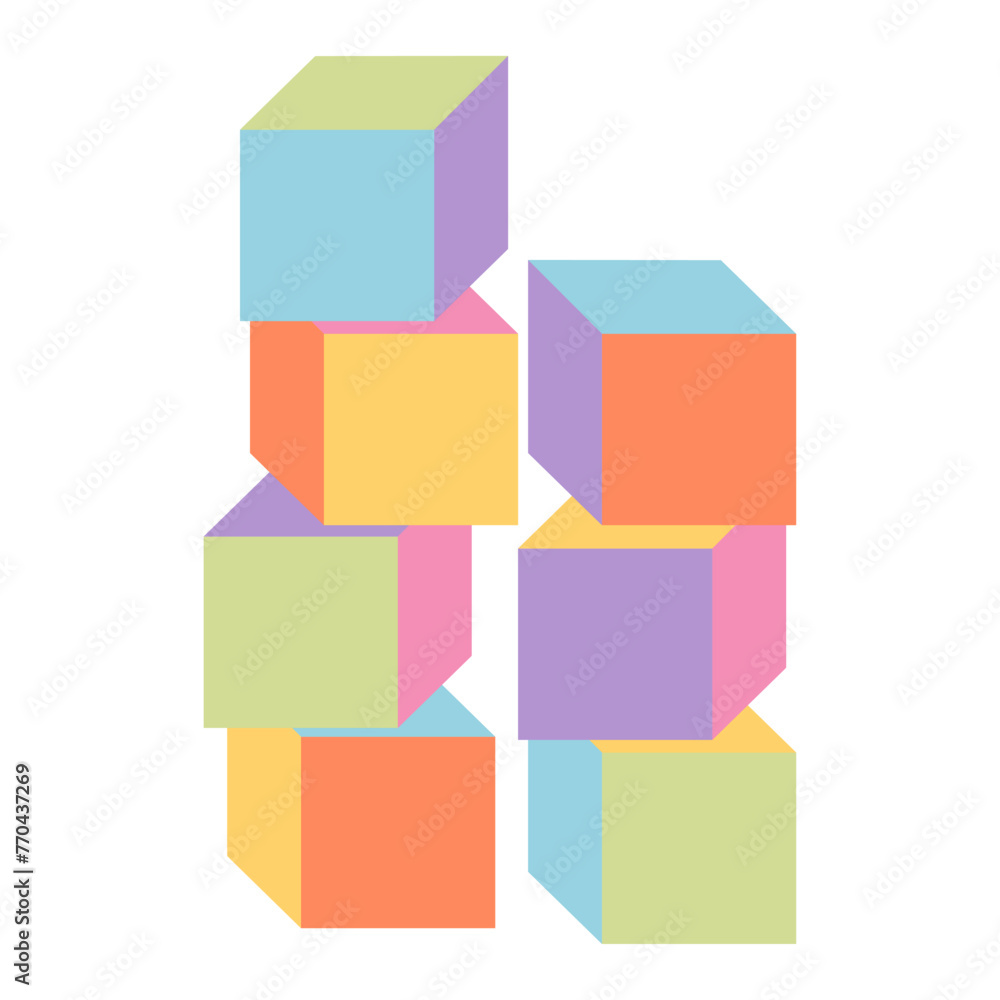 Children's cubes set on a white background. Vector illustration. Children's cubes set on a white background. Vector illustration.
