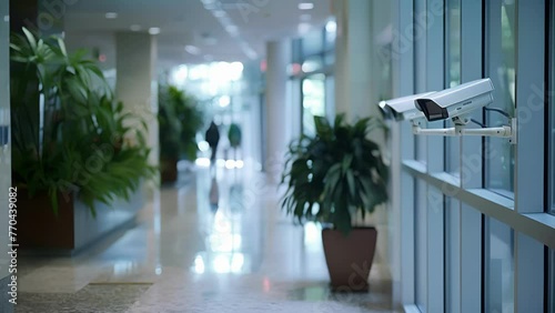 The centers security system with cameras and keycard readers at every entrance and exit ensuring only authorized personnel can access the sensitive information within. photo