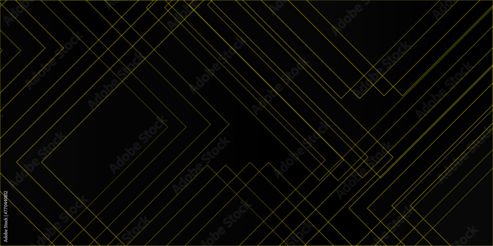 Abstract Multicolor Stripes Line on Black background design with layers of Geometric shapes connection of lines. vector futuristic digital landscape with lines. 