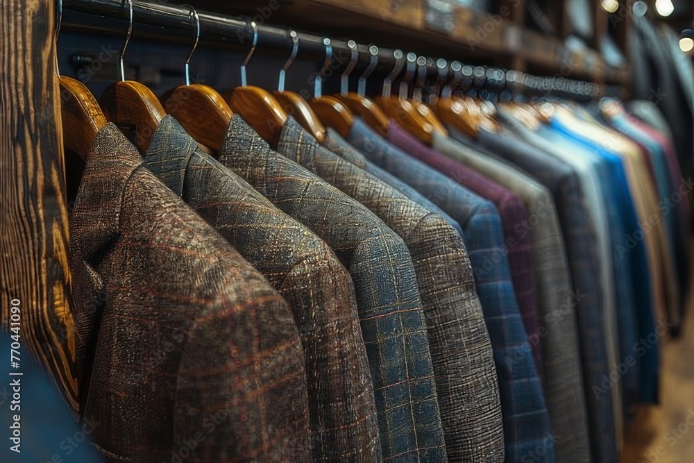 Fototapeta premium Rows of men suit jackets concept