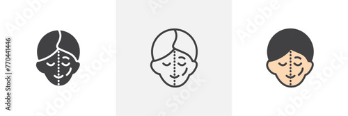 Facial Cleanser and Beauty Care Icons. Skincare Bottle and Routine Symbols.