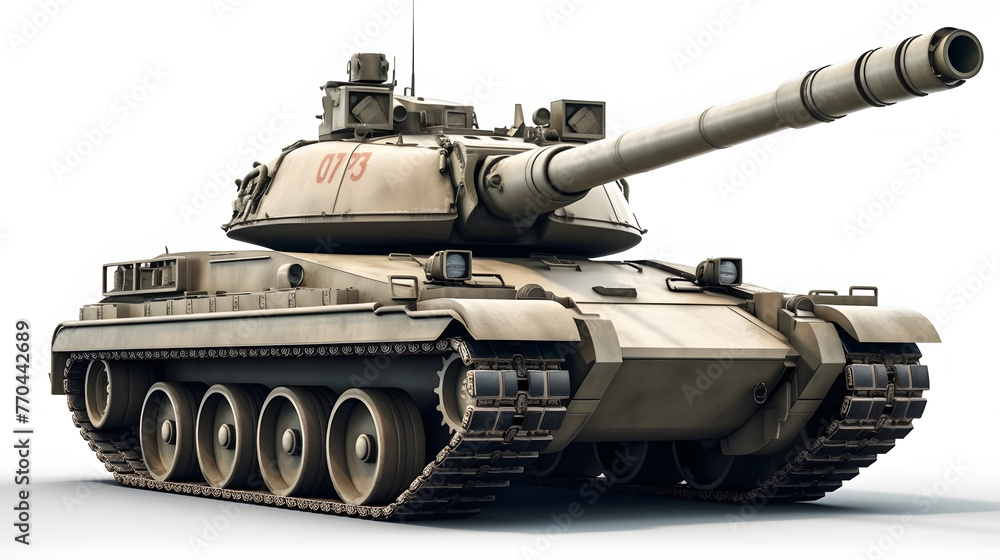 a tank in the military isolated on a white background