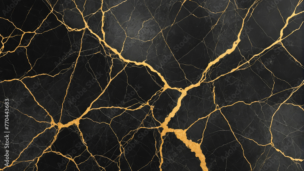 Elegant black marble texture with gold veins Elegant black marble texture with gold veins