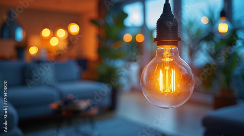 Light Bulb Hanging in Living Room