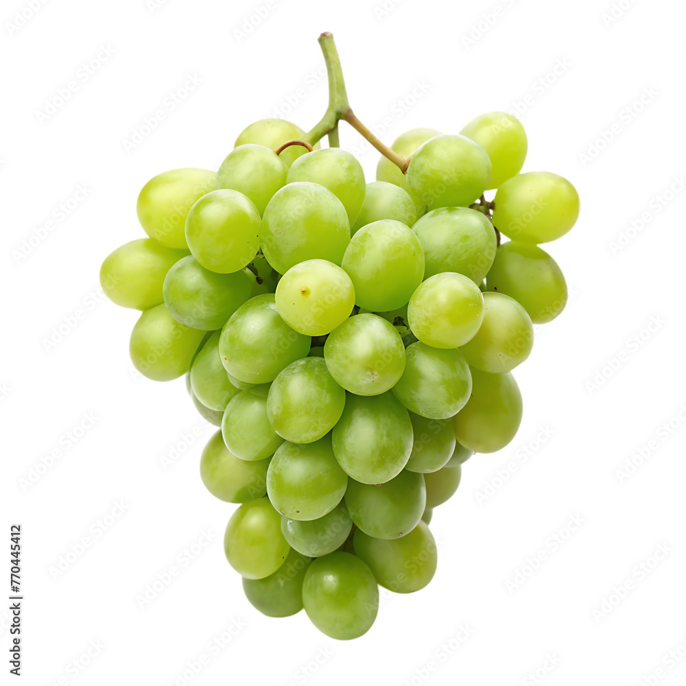fresh grapes with leaves isolated