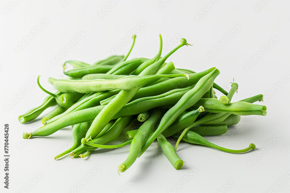 Green beans fresh on white background. Green beans fresh on white background.